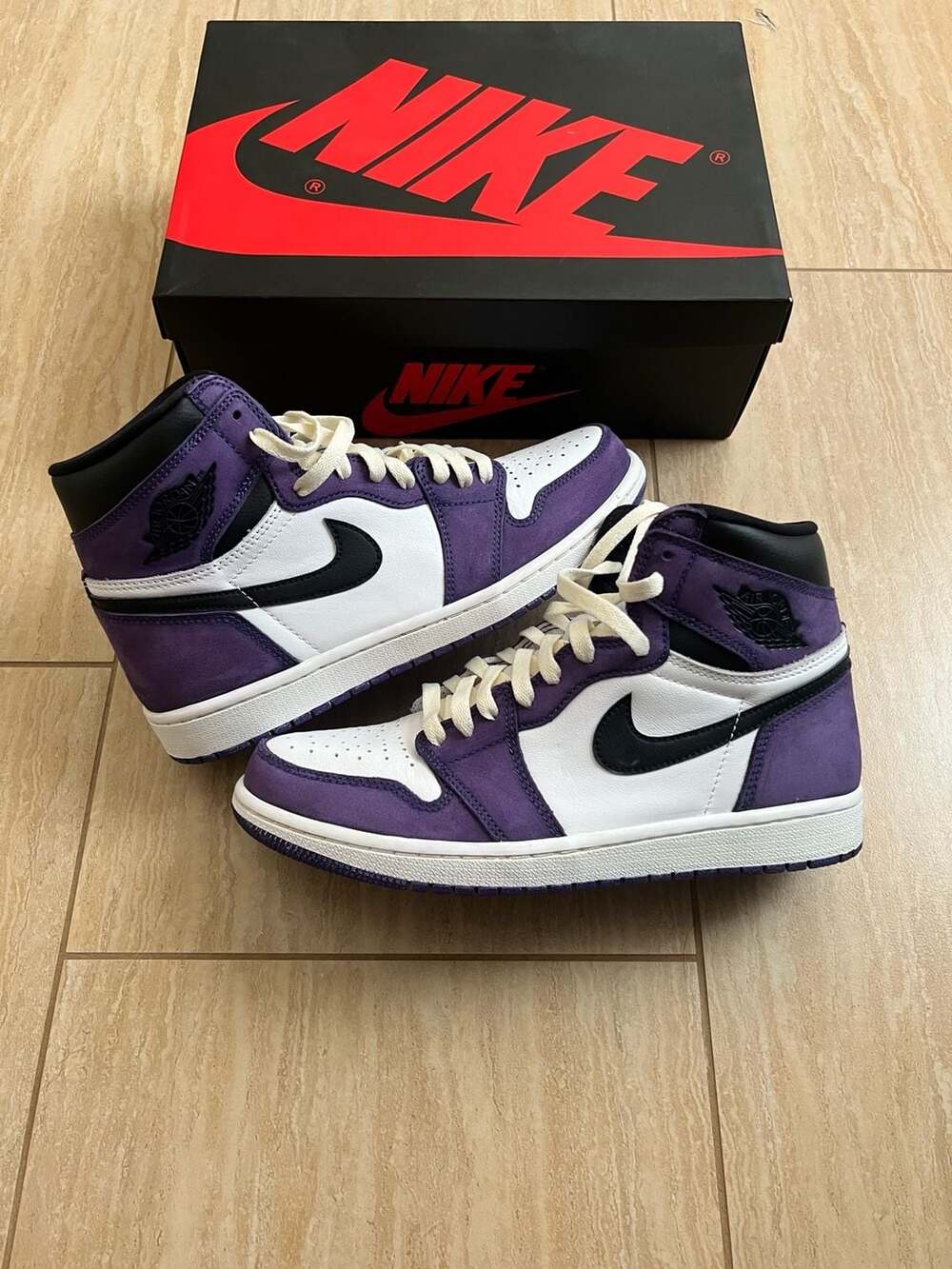 Size 9 - Air Jordan 1 Retro High OG Court Purple 2.0 (Vintage Treatment)